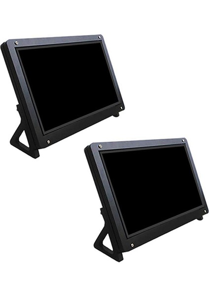 2x 7 Inç Ekran Monitör LCD Kasa Destek Tutucu 3 Akrilik Konut Braketi LCD Siyah (Yurt Dışından)