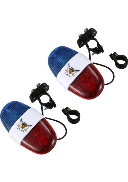 2x Bisiklet Bisiklet 4 Ton 6 LED Elektronik LED Uyarı Işıkları Siren Korna (Yurt Dışından)