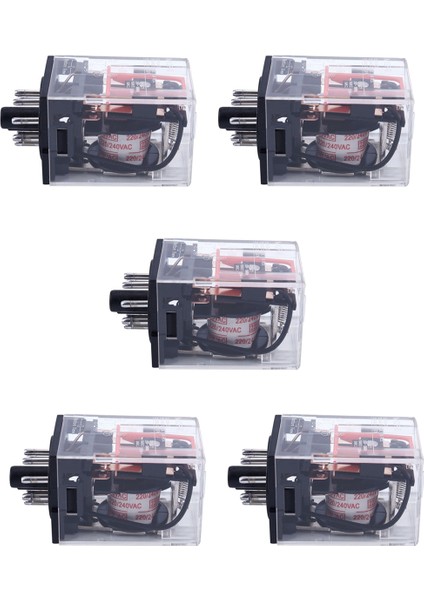 5x Ac 220V/230V Bobin Gerilimi Pcb Güç Rölesi 8 Pins Dpdt 2no 2nc MK2P-1 (Yurt Dışından)