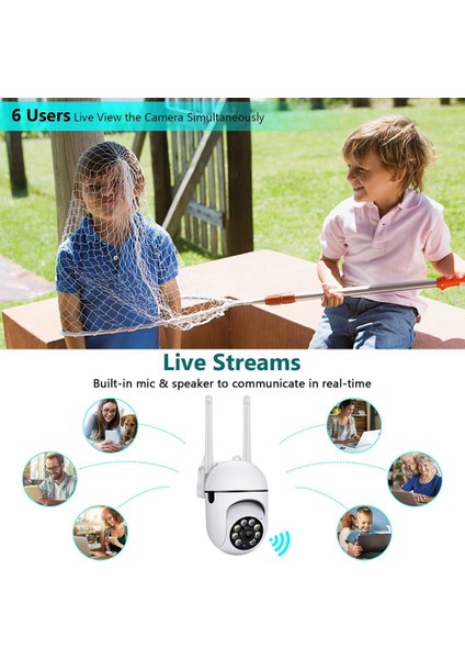 1080P 2mp Akıllı Wifi Gözetleme Kamerası Kapalı Tam Renkli Gece Görüş Kablosuz Kamera Ev Güvenlik Kamerası Ab Tak (Yurt Dışından)