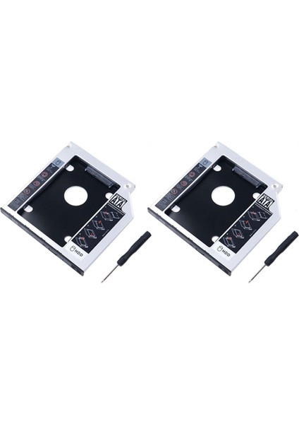 2x Evrensel Sata 2nd HDD Hd SSD Muhafaza Sabit Disk Kutusu Tepsisi, 9.5mm Dizüstü Bilgisayar Cd/dvd-Rom Optik Bay Sürücü Yuvası Için (Yurt Dışından)