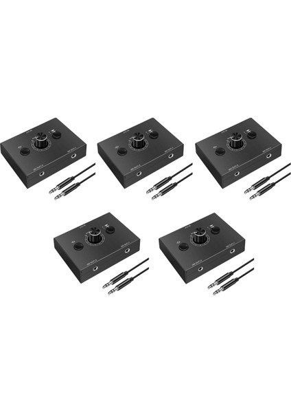 5x 3,5 mm Ses Değiştirici, 2 Giriş 1 Çıkış/1 Giriş 2 Çıkış Ses Ayırıcı Değiştirici, Tek Tuşla Sessize Alma Düğmesi (Yurt Dışından)