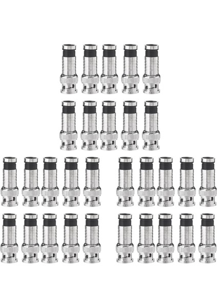 RG59 Kablo Cctv Kameralar Için 30 Adet Bnc Sıkıştırma Konnektörü (Yurt Dışından)