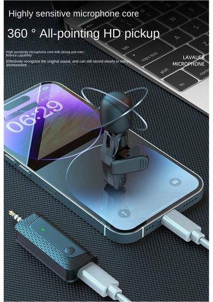 K35PRO Kablosuz Mikrofon Yaka Mikrofonu Kamera Cep Telefonu Kayıt Video Hoparlör Kulaklık (Yurt Dışından)
