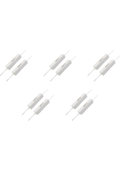 10 Adet Tel Yaralı Seramik Çimento Direnci 8 Ohm 20W %5 (Yurt Dışından)