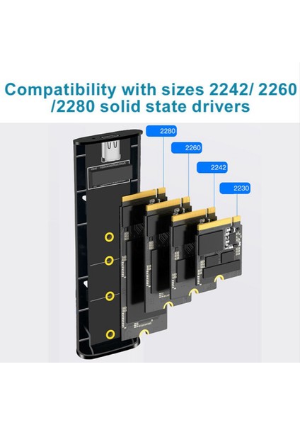 M2 SSD Kasa Çift Protokollü Nvme Sata Katı Hal Sürücü Muhafazası 2'si 1 Arada USB C 3.1 Gen2 10 Gbps - Pcıe M.2 SSD Kutusu, Gri (Yurt Dışından)