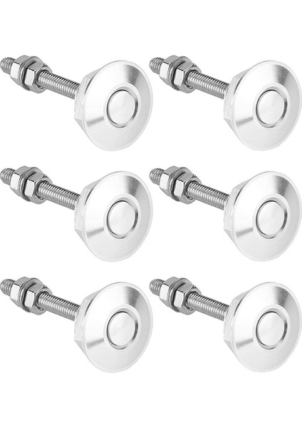 6x Uzun Basma Düğmesi Hızlı Bırakma Kaput Pimleri Kaput Kilit Klipsi Mandalı Tampon Kiti (Yurt Dışından)