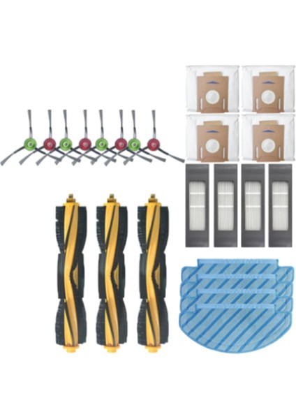 Ecovac Aksesuarları Için 23 Adet Ozmo T8 T9 Max Güç Yan Fırça Rulo Fırça Yıkanabilir Temizlik Paspas Filtre Ekranı (Yurt Dışından)