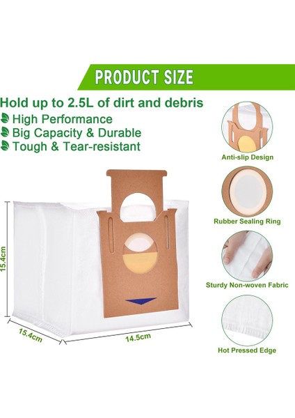 Adet Toz Torbası Deebot T8 /t8 Max/n8 /ozmo T8/n8 Pro/t9 /t9 PRO/DX93/DDX96 Robot Vakum Torbaları (Yurt Dışından) modelleri