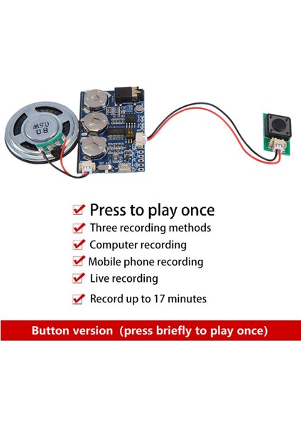 17 Dakika Ses Ses Müzik Kaydedici Kurulu Çip Programlanabilir Müzik Modülü Tebrik Kartı Kendinden Yapılmış Hediye (Yurt Dışından)