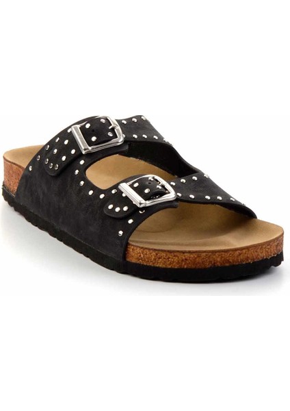 Siyah Nubuk Kadın Terlik K04819010101 modelleri