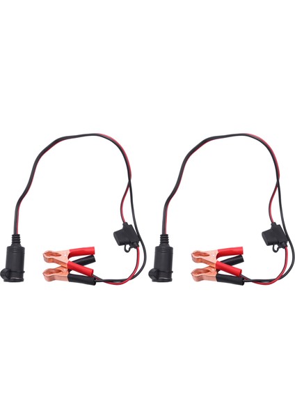 2x 2ft 12V 24V Araç Çakmak Soket Dişi Adaptör 10A Klipler Araç Akü Klipsli Uzatma Kablosu (Yurt Dışından)