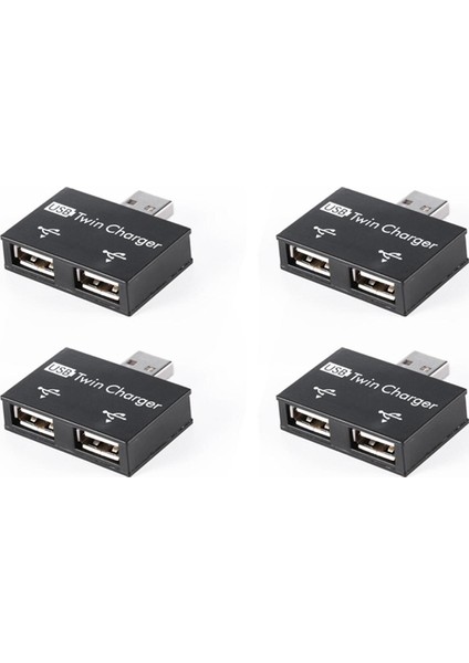 4x USB 2.0 Erkek - Ikiz Dişi Şarj Cihazı Çift 2 Port USB Dc 5V Şarj Splitter Hub Adaptörü Dönüştürücü Konektörü (Yurt Dışından)