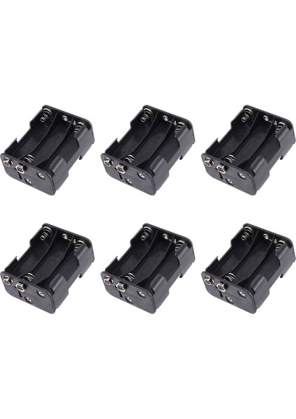 6x Çift Taraflı Yaylı 6 x 1,5 V Aa Pil Tutucu Kılıf Kutu Siyah (Yurt Dışından)