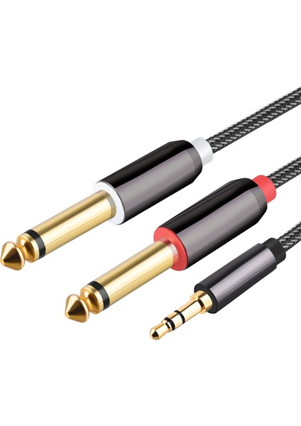 Ses Kablosu 3.5mm Çift 6.35MM Aux Kablosu 2x6.5 Jack 3.5 Erkek Mikser Amplifikatör Hoparlör Splitter Kablosu 1 M/3.28FT (Yurt Dışından)
