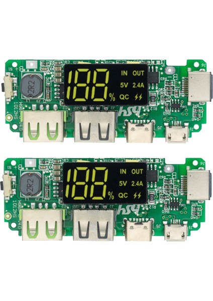 2 Adet LED Çift USB 5V 2.4A/TIP-C USB Mobil Güç Bankası 18650 Şarj Modülü Lityum Pil Şarj Cihazı Devre (Yurt Dışından)