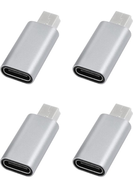 4x USB C - Mini USB 2.0 Adaptör Tip C Dişi - Mini USB Erkek Mp3 Çalarlar Için Adaptör Dönüştürücü Çizgi Kamera, Gümüş (Yurt Dışından)