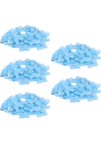 250 Adet Dişi ve Erkek Tamamen Yalıtımlı Kablo Terminalleri Konektörü Naylon Maça Konnektörleri Mavi (Yurt Dışından)