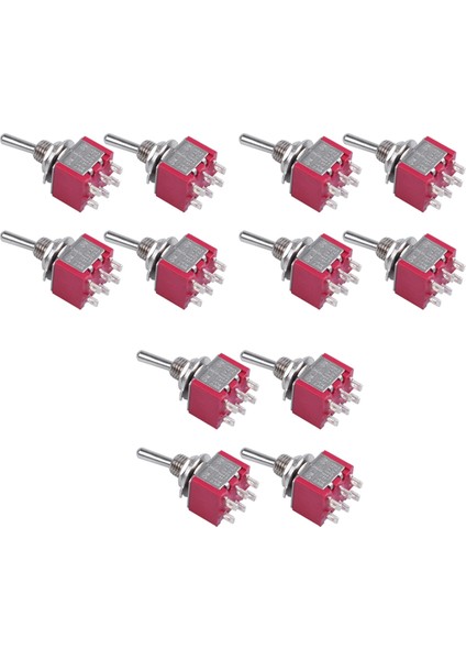 12 Adet Ac 250V 2A 120V 5A 6 Pinli Terminaller On/off/on Dpdt Geçiş Anahtarları (Yurt Dışından)