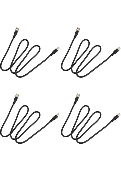 4x Bnc Erkek - Dişi Fiş Cctv Uzatma Koaksiyel Hat Kablosu 3.3ft Uzun Siyah (Yurt Dışından)