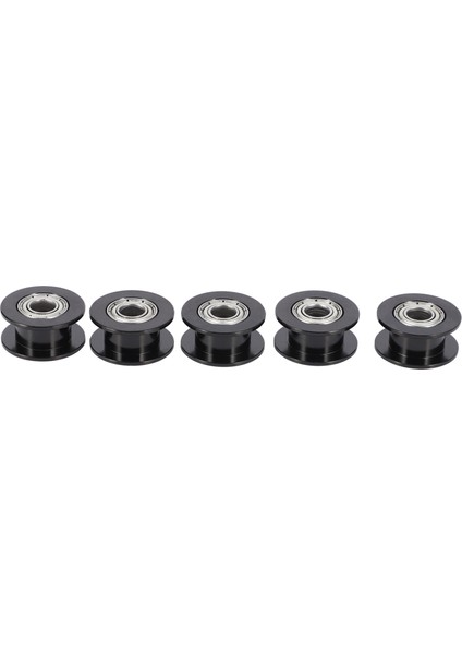 Gt2 5mm Delik Siyah Alüminyum Dişsiz Triger Kayışı Avara Kasnağı 3D Yazıcı Için 6mm Genişlik Triger Kayışı (5 Adet Paket) (Delik 5mm) (Yurt Dışından)