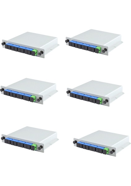 6x Fiber Optik Plc Bölücü 1 x 8 Ekleme Dış Mekan Elektrik Bölücü / Lgx / Kaset Tipi Sc/apc (Yurt Dışından)