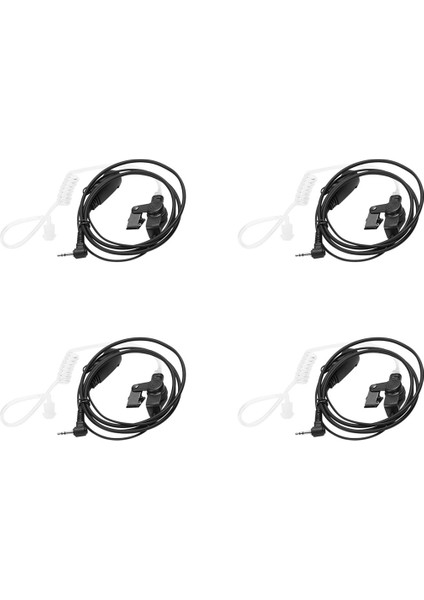 4x 1 Pin Gizli Akustik Tüp Kulaklık Gözetim Kulaklığı ve Mikrofonlu Iki Yönlü Telsiz Walkie Talkies (Yurt Dışından)