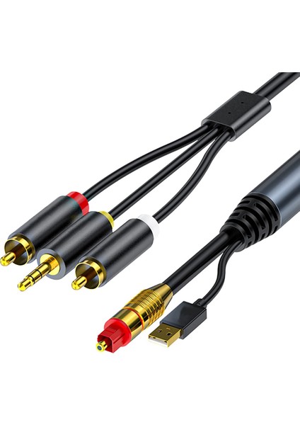 Dijital Analog Ses Dönüştürme Kablosu 2rca + 3.5mm Jack Stereo Ses Kablosu Hdtv, Dvd, Kulaklık (4.9 Feet) (Yurt Dışından)