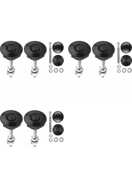 6 Adet Düğme Hızlı Bırakma Kaput Pimleri Kilit Klipsi Araba Tampon Mandalı Kiti (Yurt Dışından)