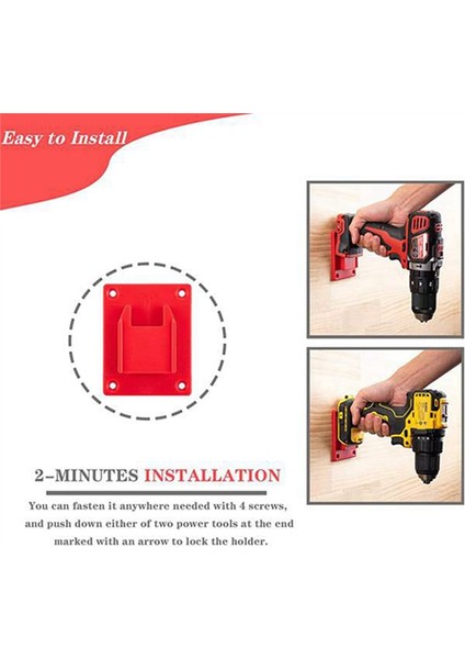 18V Matkap ve Pil Kapağı Dock Depolama Rafı Için 10PCS Pil Montaj Tutucuları Kırmızı (Yurt Dışından)