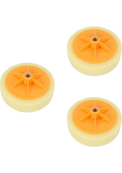 3 Adet 6 Inç/15 cm Araba Parlatma Ağda Pedi Sünger M14 Tekerlek Parlatma Ağda Pedi Seti Aracı Araba Parlatıcı Için Sarı (Yurt Dışından)