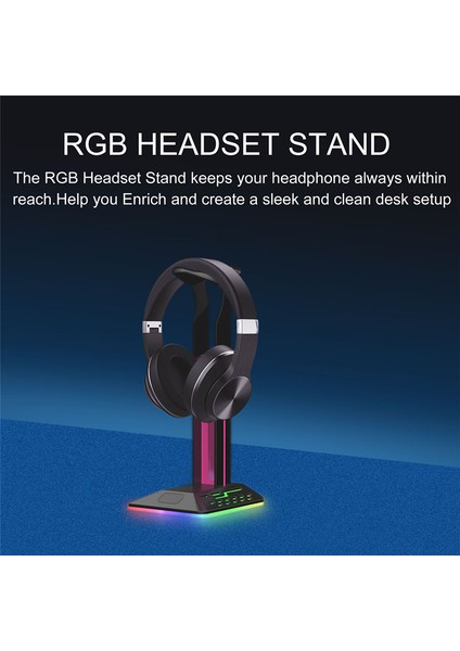 Rgb Oyun Kulaklığı Standı Masaüstü Kulaklık Tutucu Askı Oyun Kulaklığı Ekran Stand Braketi Kulaklık Aksesuarları (Yurt Dışından)
