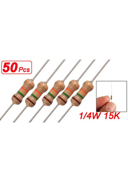 50 x 1/4W 250V 1,5k Ohm 1k5 Eksenel Karbon Film Dirençler (Yurt Dışından)
