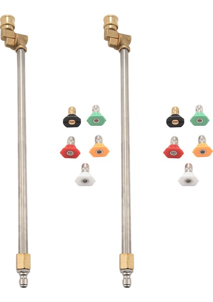 Ayarlanabilir Açı Nozullu 2x Basınçlı Yıkama Çubuğu, 5 Açılı 16 Inç Püskürtme 180 Derece, 1/4 Inç Hızlı Bağlantı (Yurt Dışından)