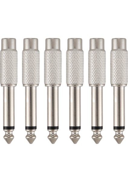 6.3mm 0.6cm Mono Erkek Konnektör - Rca Dişi Jack Ses Adaptörü 6 Adet (Yurt Dışından)
