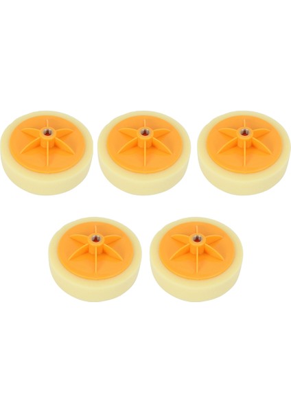 5 Adet 6 Inç/15 cm Araba Parlatma Ağda Pedi Sünger M14 Tekerlek Parlatma Ağda Pedi Seti Aracı Araba Parlatıcı Için Sarı (Yurt Dışından)