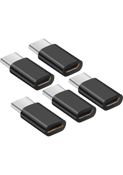 5 Adet/grup -Usb Tip-C Adaptör Dönüştürücü USB C Adaptörü Letv Mi 5x S8 Plus (Siyah) (Yurt Dışından)