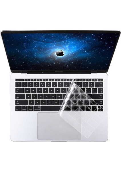 Megafox Teknoloji Apple Macbook 15' Pro 2017 A1707 Uyumlu Klavye Koruyucu Şeffaf Silikon Ped