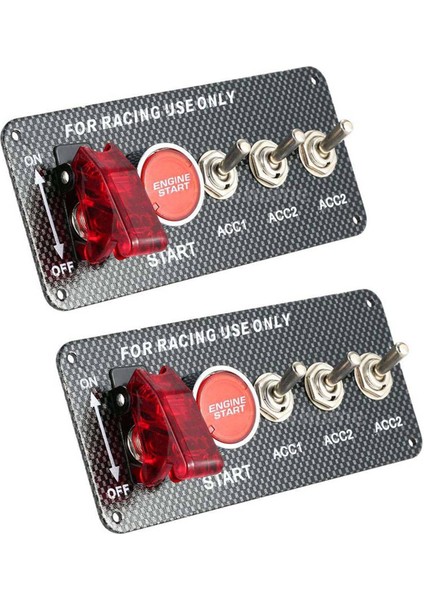 2x 12V Araba Kontak Anahtarı Motor Düğmesi 3 Geçiş Paneli (Yurt Dışından)