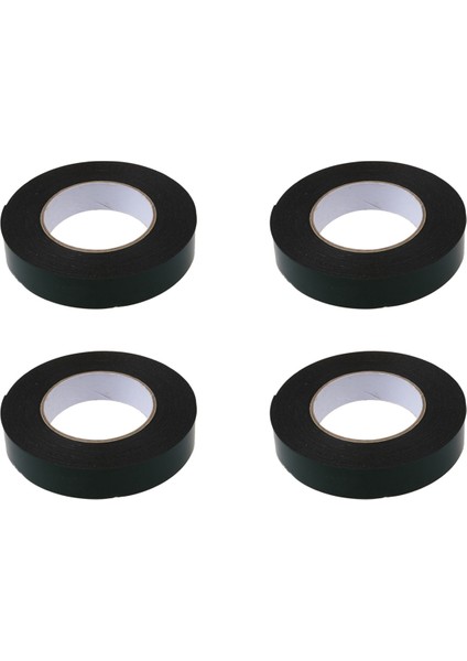 4x Siyah Süper Güçlü Kalıcı Çift Taraflı Kendinden Yapışkanlı Köpük Araba Trim Vücut Bandı Genişlik: 25MM (Yurt Dışından)