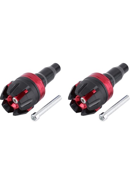 2 Adet Motosiklet Çerçeve Kaymak Crash Pad Çarpışma Düşen Koruyucu Anti Crash Kapaklar M10 10MM Vida Evrensel Kırmızı (Yurt Dışından)