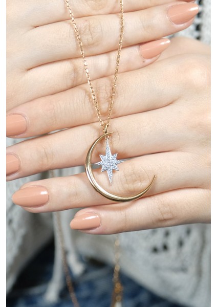 Hilal & Kutup Yıldızı Kolye 14 Ayar AT01781 fiyatları