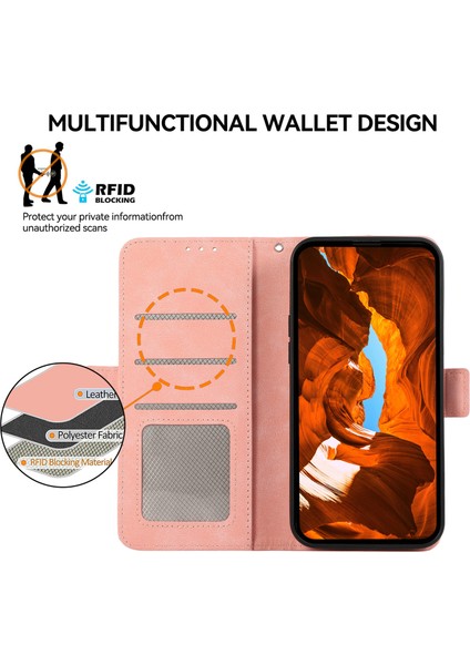 Abeel iPhone 12 Pro Için Deri Kılıf Rfıd Engelleme Cüzdan Telefon Kapağı Yan Manyetik Toka - Pembe (Yurt Dışından) fırsatları