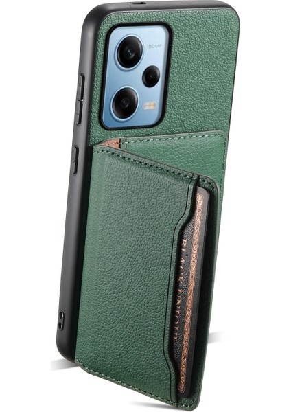 Xiaomi Redmi Note 12 Pro 5g / 12 Pro Speed 5g / Poco X5 Pro 5g Kılıf Tpu+Pc+Pu Kickstand Kartlı Telefon Kapağı - Yeşil (Yurt Dışından) fiyatları