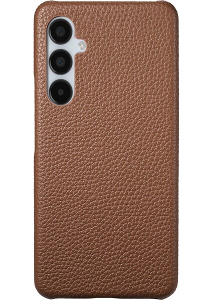 Y1 Samsung Galaxy A15 4g / A15 5g Telefon Kapağı Pu Deri Kaplamalı Pc Litchi Doku Kılıfı - Kahverengi (Yurt Dışından) modelleri