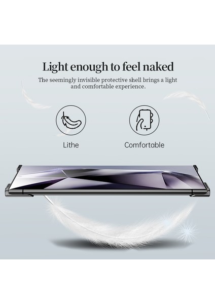 Samsung Galaxy S24 Ultra Tampon Kılıfı Alüminyum Alaşımlı Telefon Alt Kapağı, Temperli Cam Lens Filmi - Mor (Yurt Dışından) fırsatları