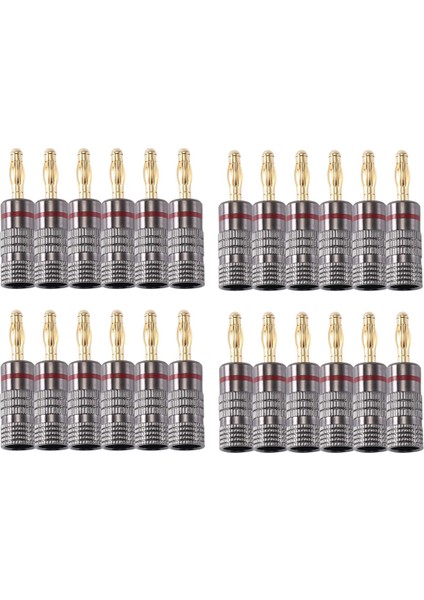 24PACK 4.5mm Ses Fişi Muz Fişleri Hoparlör Teli Altın Kaplama Muz Adaptör Klipleri (Yurt Dışından)