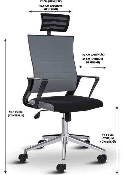 Rigel Başlıklı Metal Ayaklı Çalışma Koltuğu Ofis Sandalyesi fırsatları
