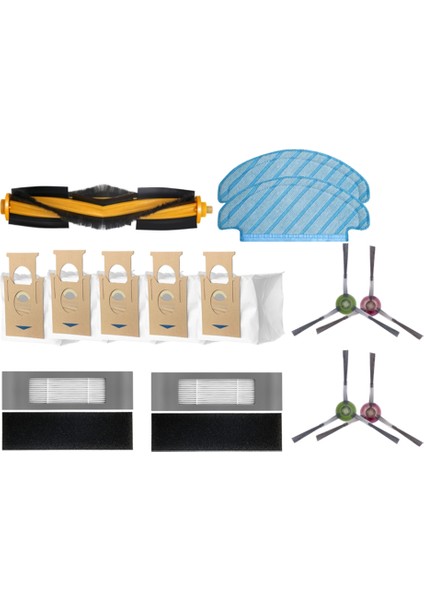 Ozmo T8 Elektrikli Süpürge Ana Fırça Yan Fırça Filtre Paspas Toz Torbası Yedek Aksesuar Seti (Yurt Dışından)