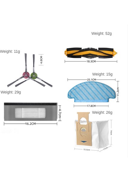 Ozmo T8 Elektrikli Süpürge Ana Fırça Yan Fırça Filtre Paspas Toz Torbası Yedek Aksesuar Seti (Yurt Dışından) modelleri